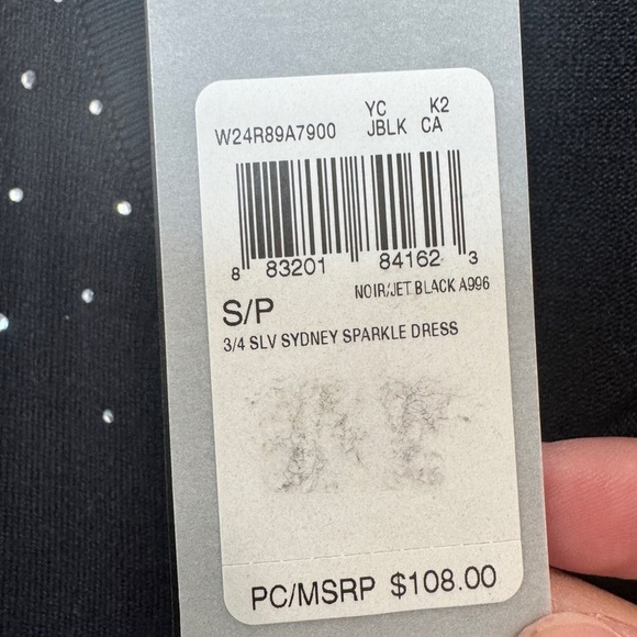 Guess 3/4 Sleeve Sydney Sparkle Dress Black - Picture 7 of 12